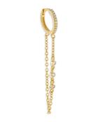 Adinas Jewels Draped Chain Huggie Hoop Earring