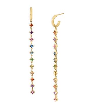 Kurt Geiger London Rainbow Crystal Tennis Huggie Hoop Earrings
