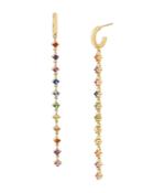 Kurt Geiger London Rainbow Crystal Tennis Huggie Hoop Earrings