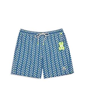 Psycho Bunny Twyford Geo Leaf Print Slim Fit Swim Trunks