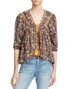 Free People Never A Dull Moment Peasant Blouse