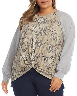 Karen Kane Plus Twisted Color Blocked Top
