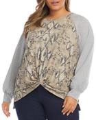 Karen Kane Plus Twisted Color Blocked Top