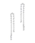 Bloomingdale's Diamond Baguette & Round Cut Double Linear Drop Earrings In 14k White Gold, 1.0 Ct. T.w. - 100% Exclusive