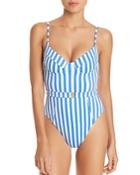 Onia X Weworewhat Danielle Striped One Piece Swimsuit