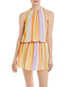 Ramy Brook Paris Striped Silk Sleeveless Mini Dress