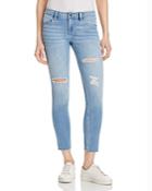 Hidden Distressed Cropped Skinny Jeans In Light Wash