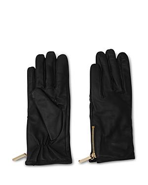 Whistles Zip Detail Leather Gloves