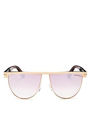 Tom Ford Women's Stephanie Mirrored Flat Top Round Sunglasses, 60mm