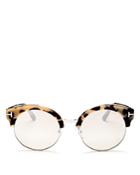 Tom Ford Allissa Mirrored Round Sunglasses, 54mm