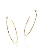 Zoe Chicco 14k Gold Hoop Earrings With Bezel Set Diamonds