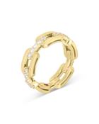 Roberto Coin 18k Yellow Gold Navarra Diamond Chain Link Statement Ring
