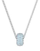 Swarovski Blue Pave Ring Pendant Necklace In Rhodium Plated, 14.87-16.87