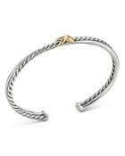 David Yurman Sterling Silver & 18k Yellow Gold Petite X Cuff Bracelet