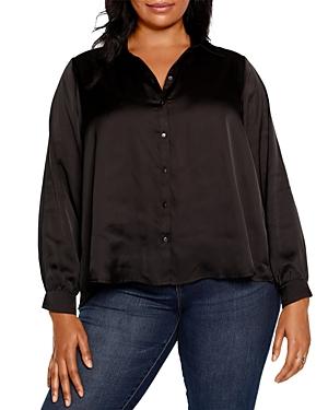 Belldini Plus Satin Pleat Back Blouse