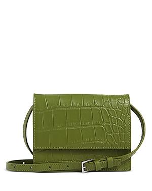 Whistles Suri Croc Embossed Leather Crossbody