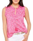 Vineyard Vines Oleander Floral Ruffle Trim Tank