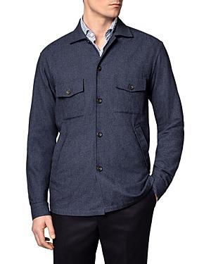 Eton Cotton, Wool & Cashmere Brushed Solid Slim Fit Shirt Jacket
