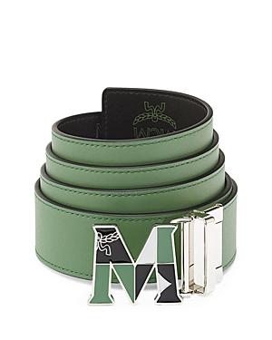 Mcm Claus Logo Leather Belt