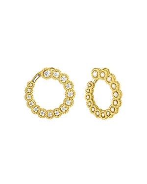 Roberto Coin 18k Yellow Gold New Barocco Diamond Front To Back Hoop Earrings