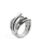John Hardy Sterling Silver Bamboo Ring With Black Sapphire