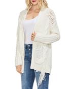 Vince Camuto Mixed-knit Long Open Cardigan