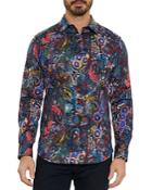 Robert Graham Cobar Cotton Stretch Printed Classic Fit Button Down Shirt