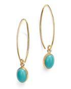 Bloomingdale's Turquoise Sweep Drop Earrings In 14k Yellow Gold - 100% Exclusive