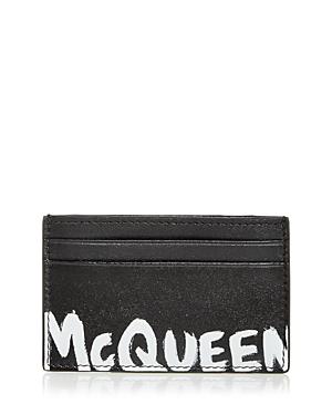 Alexander Mcqueen Graffiti Logo Leather Card Case