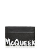 Alexander Mcqueen Graffiti Logo Leather Card Case