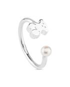 Tous Sterling Silver Bear Cultured Freshwater Pearl Ring
