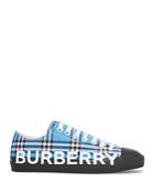 Burberry Women's Logo Print Check Cotton Sneakers