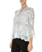 The Kooples Embellished Lace Top