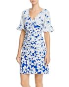 Adrianna Papell Ruched Lily-print Dress