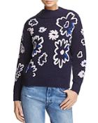 Rebecca Taylor Floral Intarsia Sweater