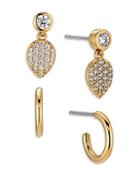 Nadri Coco Cubic Zirconia Drop & Hoop Earrings In Gold-tone, Set Of 2