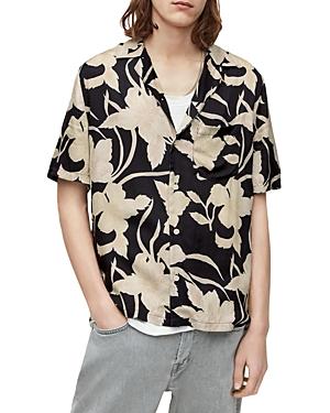 Allsaints Giardino Floral Print Relaxed Fit Button Down Hawaiian Shirt