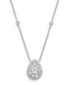 Bloomingdale's Diamond Halo Teardrop Pendant Necklace In 14k White Gold, 1.0 Ct. T.w. - 100% Exclusive