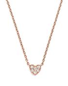 Mini Diamond Heart Pendant Necklace In 14k Rose Gold, .07 Ct. T.w.