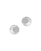 Ippolita Sterling Silver Onda Pave Diamond Stud Earrings