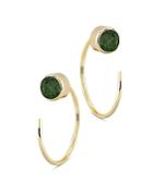 Bloomingdale's Emerald Stud And Front Back Hoop Earrings In 14k Yellow Gold - 100% Exclusive