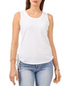 Vince Camuto Textured Ruched Sleeveless Top