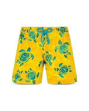 Vilebrequin Boys' Turtles Madrague Stretch Printed Regular Fit Swim Trunks - Little Kid, Big Kid