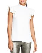 Halston Architectural-sleeve Crepe Top