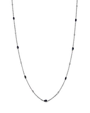 Bloomingdale's Blue Sapphire & Diamond Statement Necklace In 14k White Gold, 18 - 100% Exclusive
