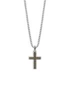 John Hardy 18k Gold And Sterling Silver Chain Jawan Cross Necklace, 26