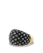 David Yurman Osetra Dome Ring With Faceted Hematine In 18k Gold