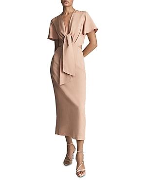 Reiss Iona Tied Cutout Sheath Dress
