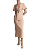 Reiss Iona Tied Cutout Sheath Dress