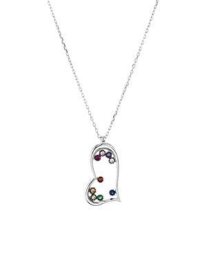 Aqua Open Heart Pendant Necklace In Gold-plated Sterling Silver Or Sterling Silver, 16 - 100% Exclusive